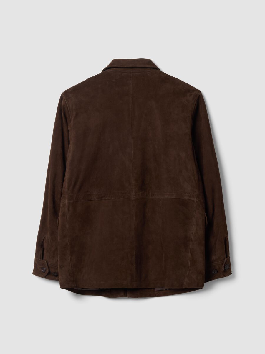 Giacca imbottita marrone in vera pelle_2