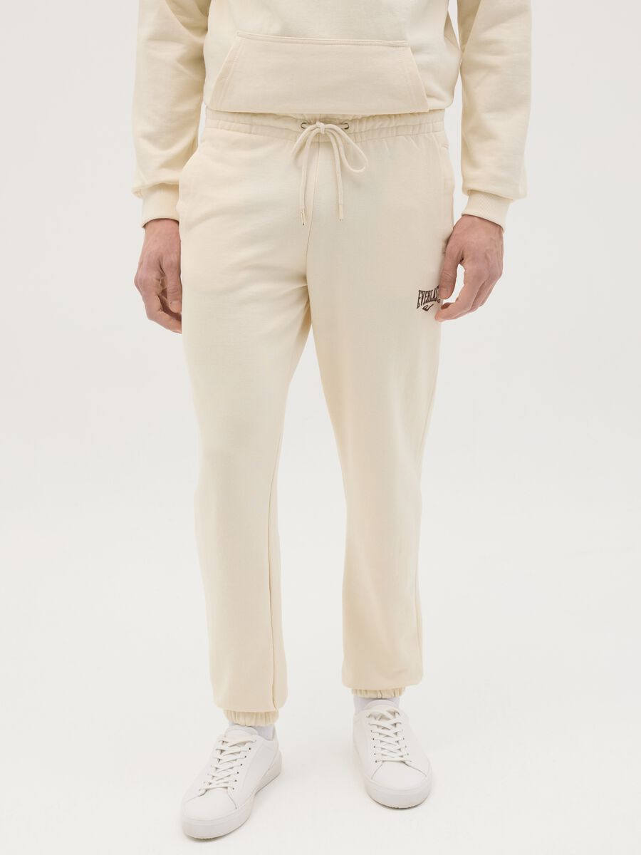Slim-fit joggers with logo embroidery and drawstring_1