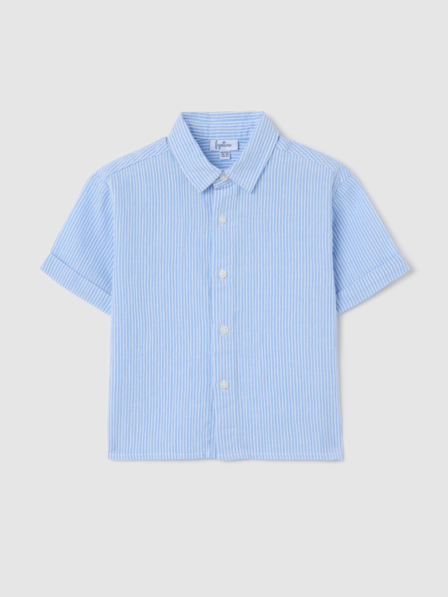 Light blue striped shirt in cotton_0