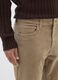 Beige stretch cotton ribbed slim fit trousers_3
