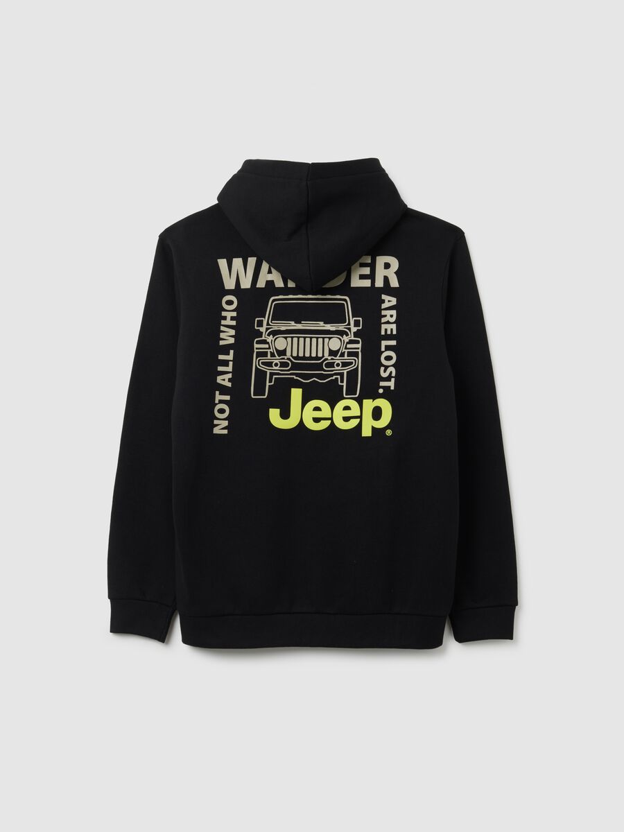 Felpa da bambino in misto cotone nera regular fit_4