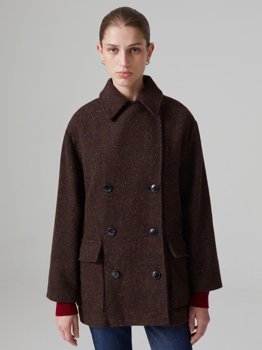 Cappotto doppiopetto con interno in sherpa_1