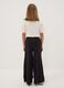 Black wide-leg trousers in pure cotton_2