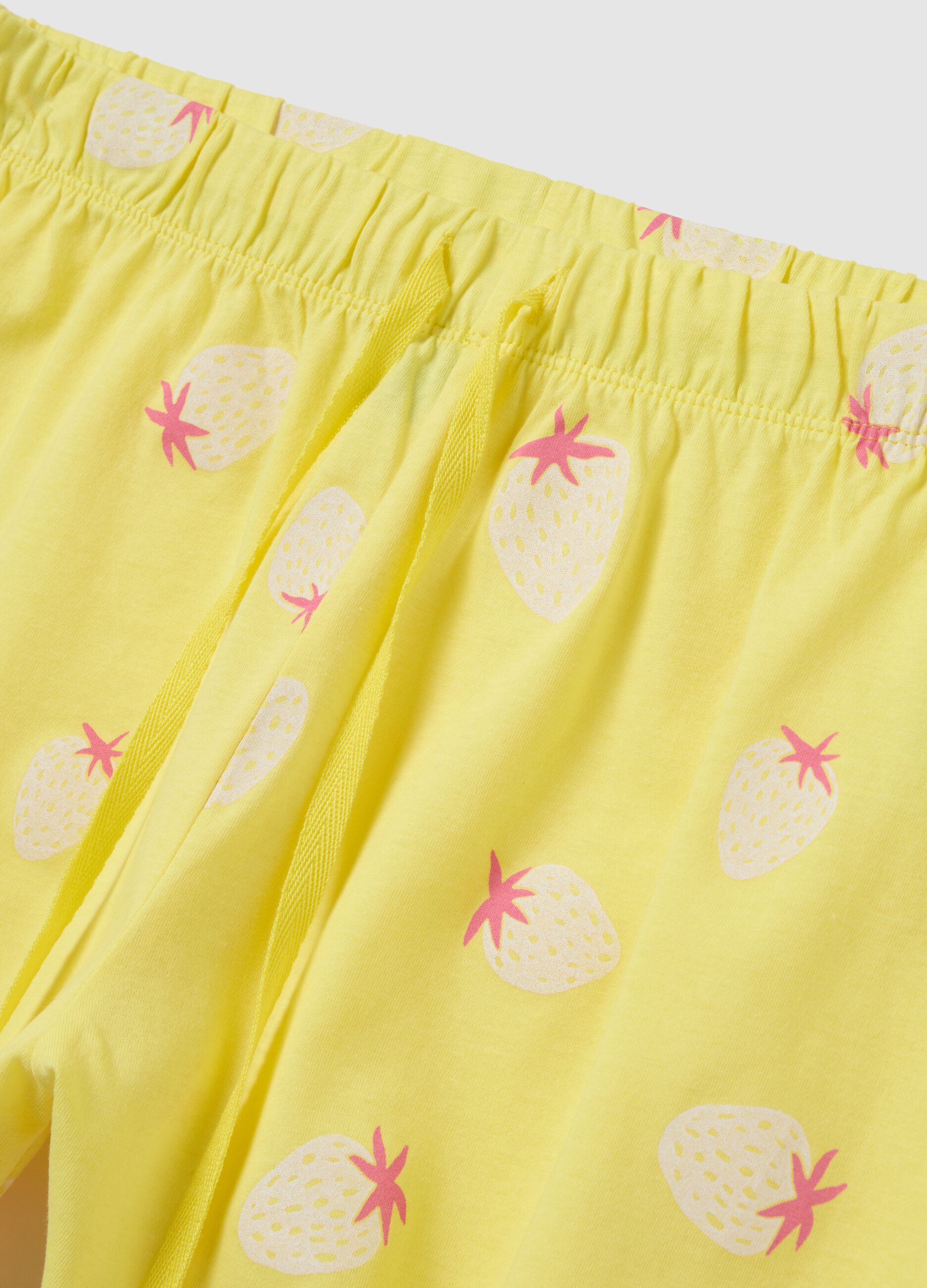 Women's Yellow Pure Cotton Shorts