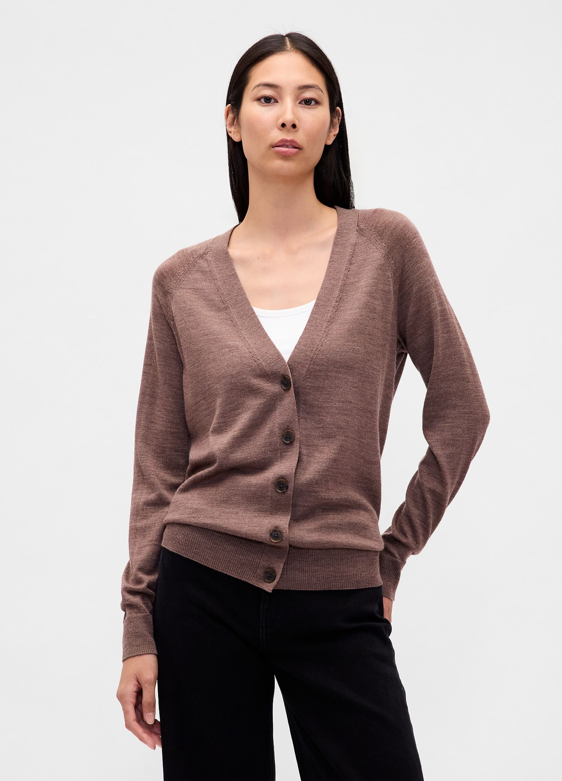 Brown wool cardigan