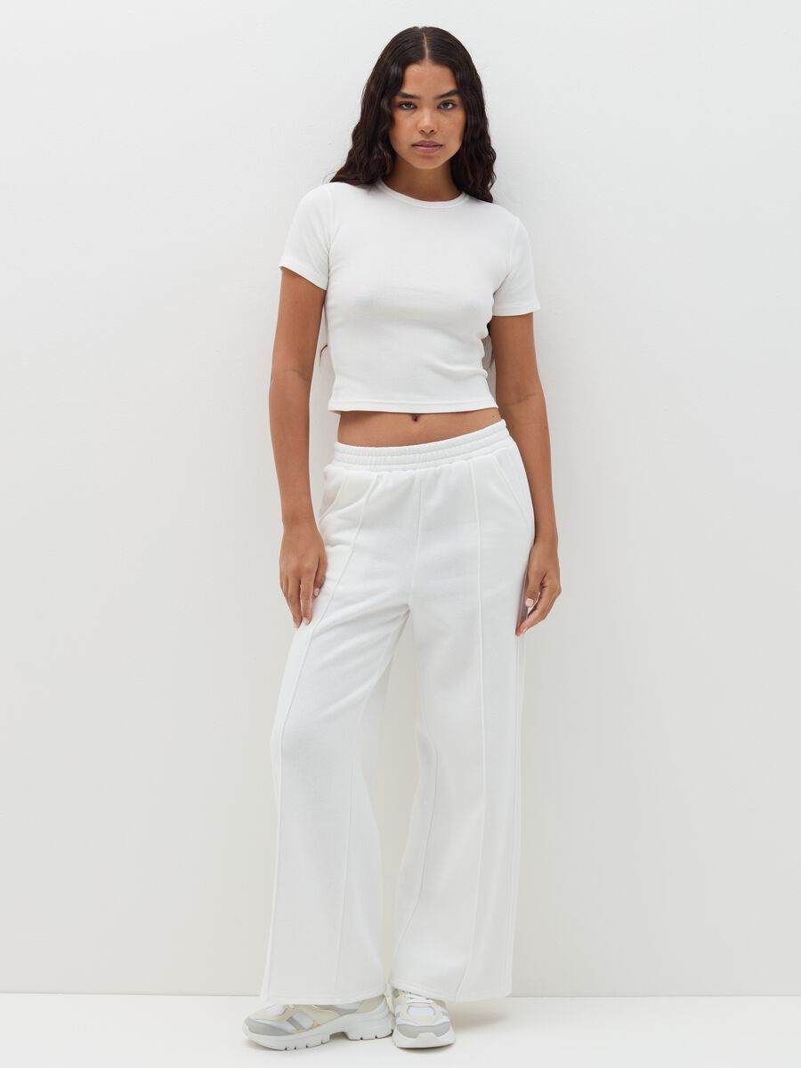 Wide-leg trousers in fleece_0