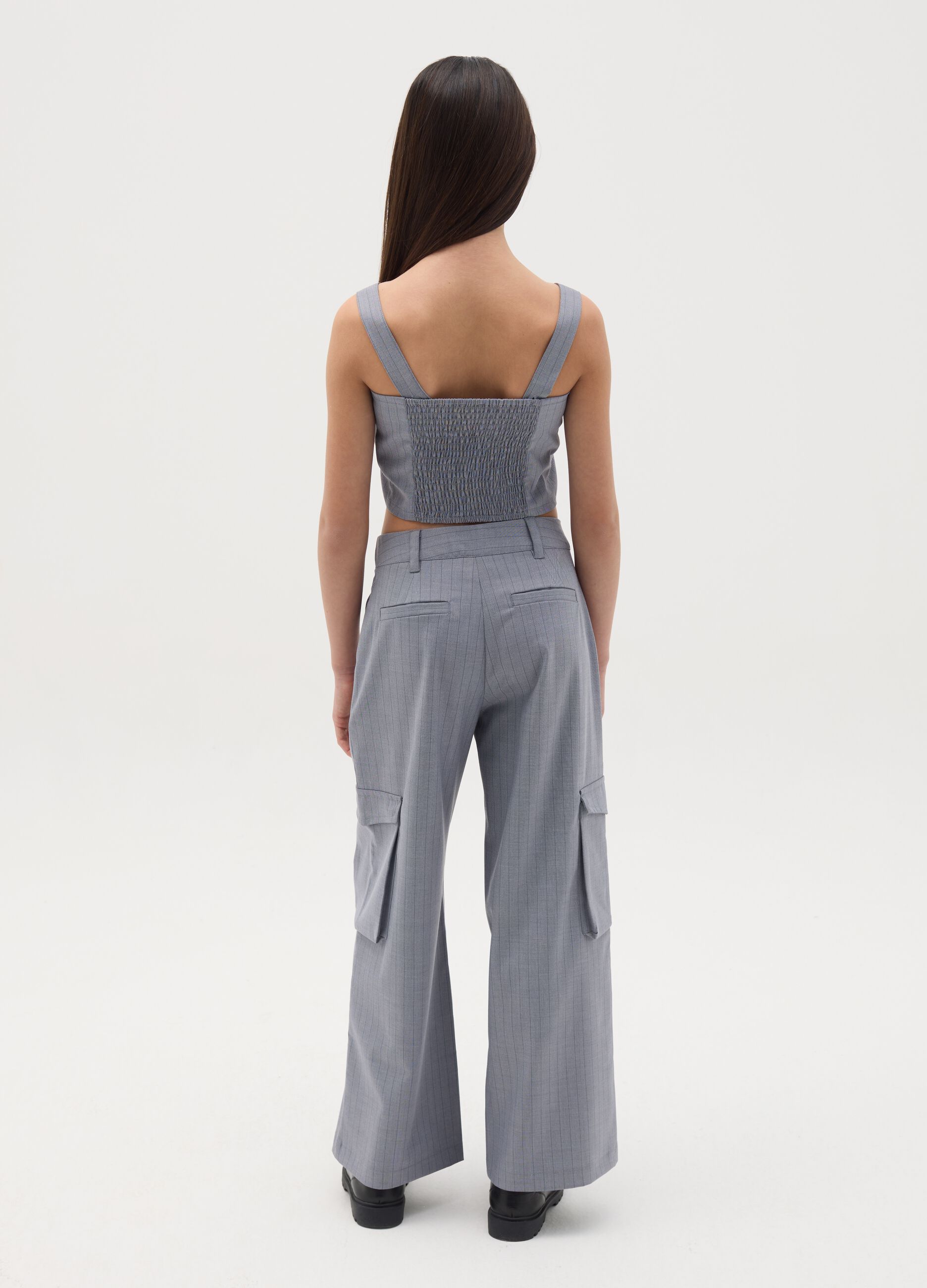 Pinstriped cargo trousers
