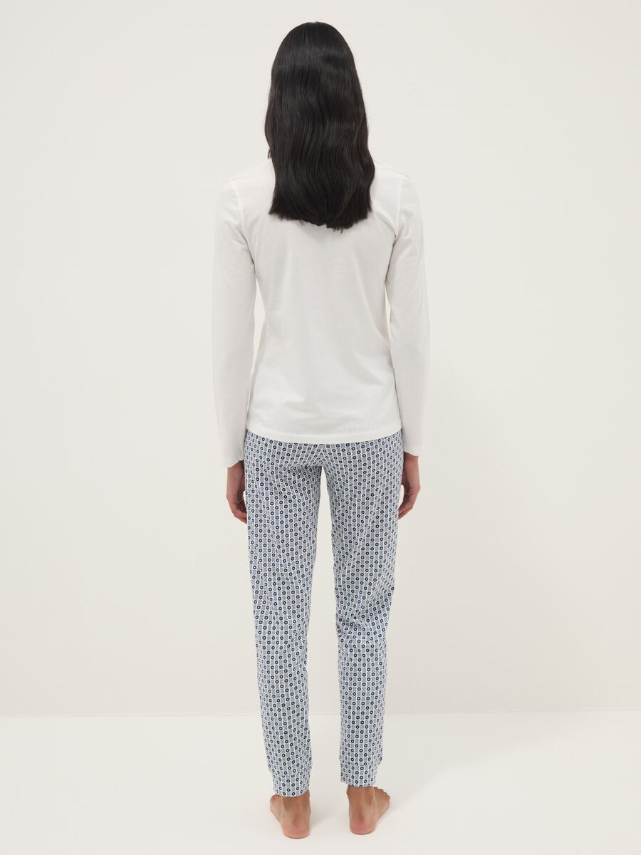 Multicolour pure cotton regular fit pyjamas with pattern_2