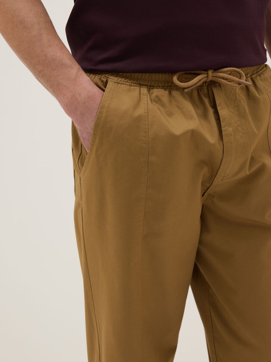 Slim fit brown cotton chinos_3