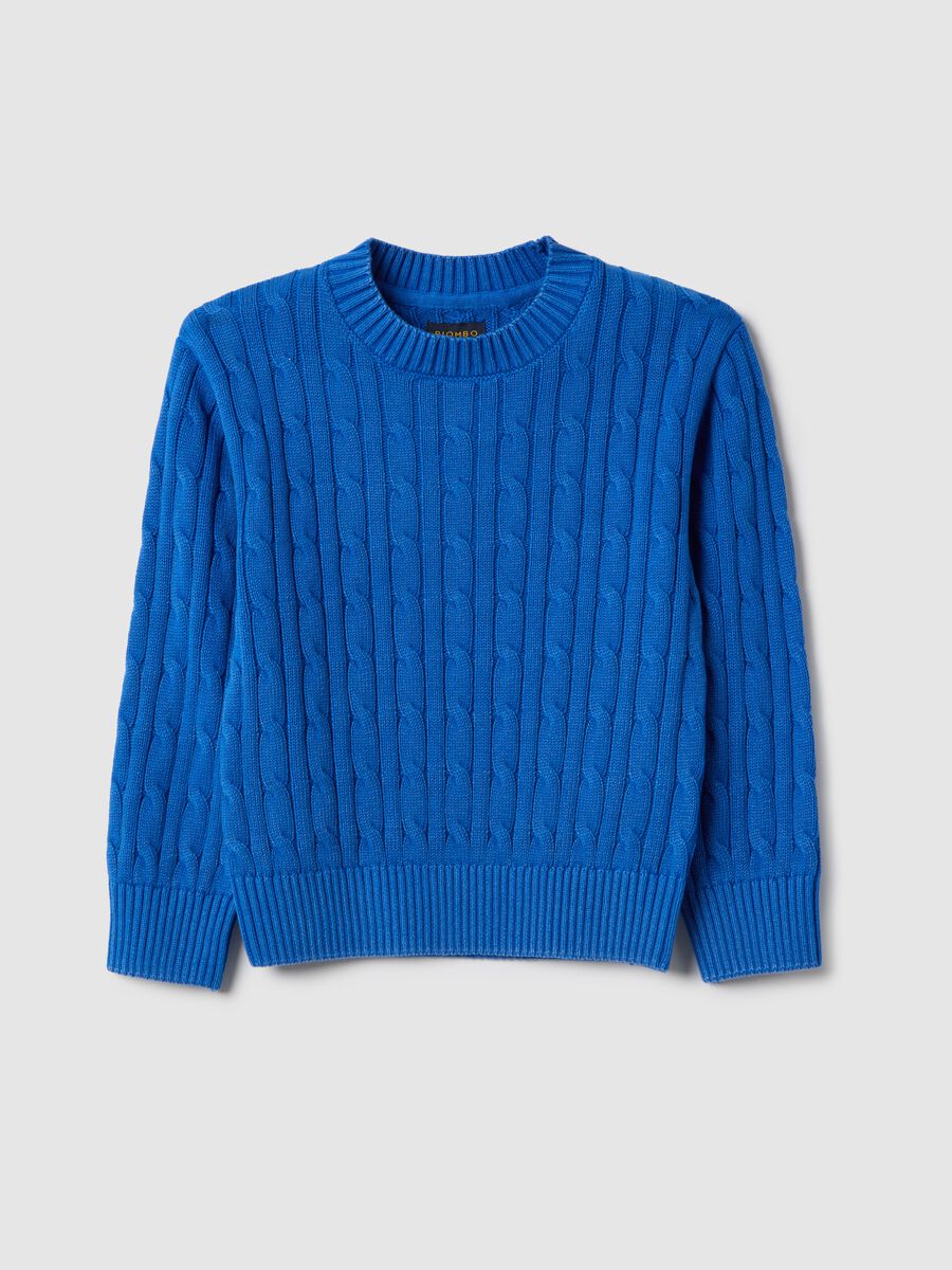Kids' blue regular fit pure cotton pullover_0