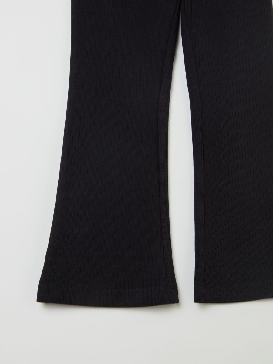 Leggings flare fit a coste piatte_2
