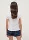 T-shirt bianca in cotone organico a maniche corte per ragazza regular fit_2