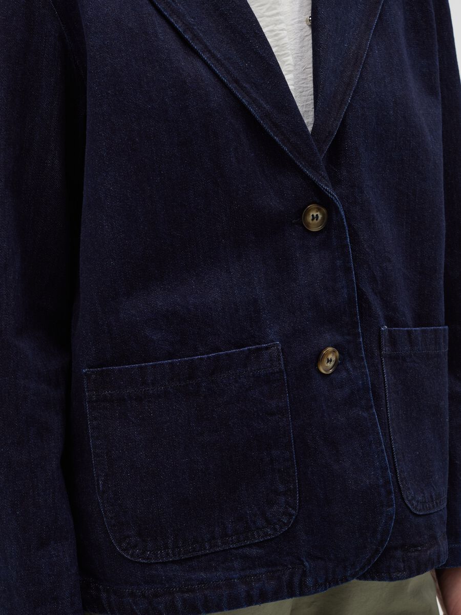 Single-breasted blazer in denim_2