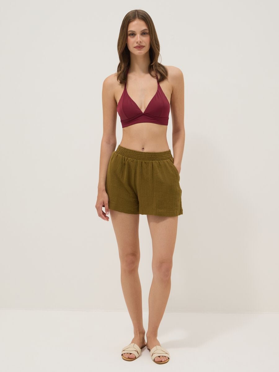 Shorts verdi in puro cotone_0