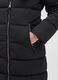 Black long padded jacket regular fit with hood and zip_3
