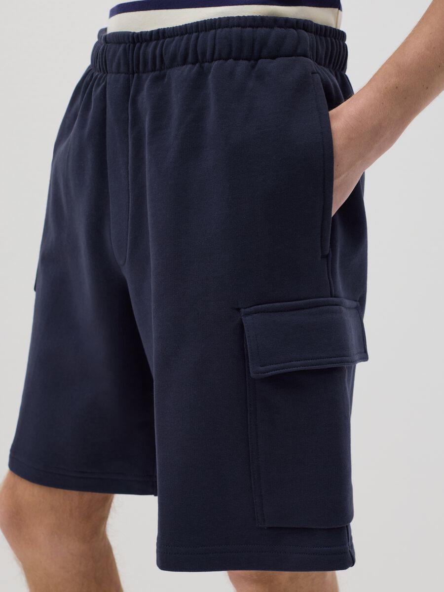 Cargo Bermuda shorts in fleece_2