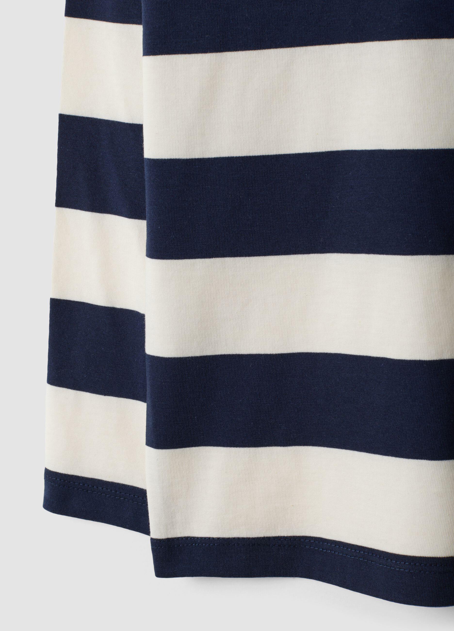 Multicolour pure cotton striped crew-neck T-shirt for boys