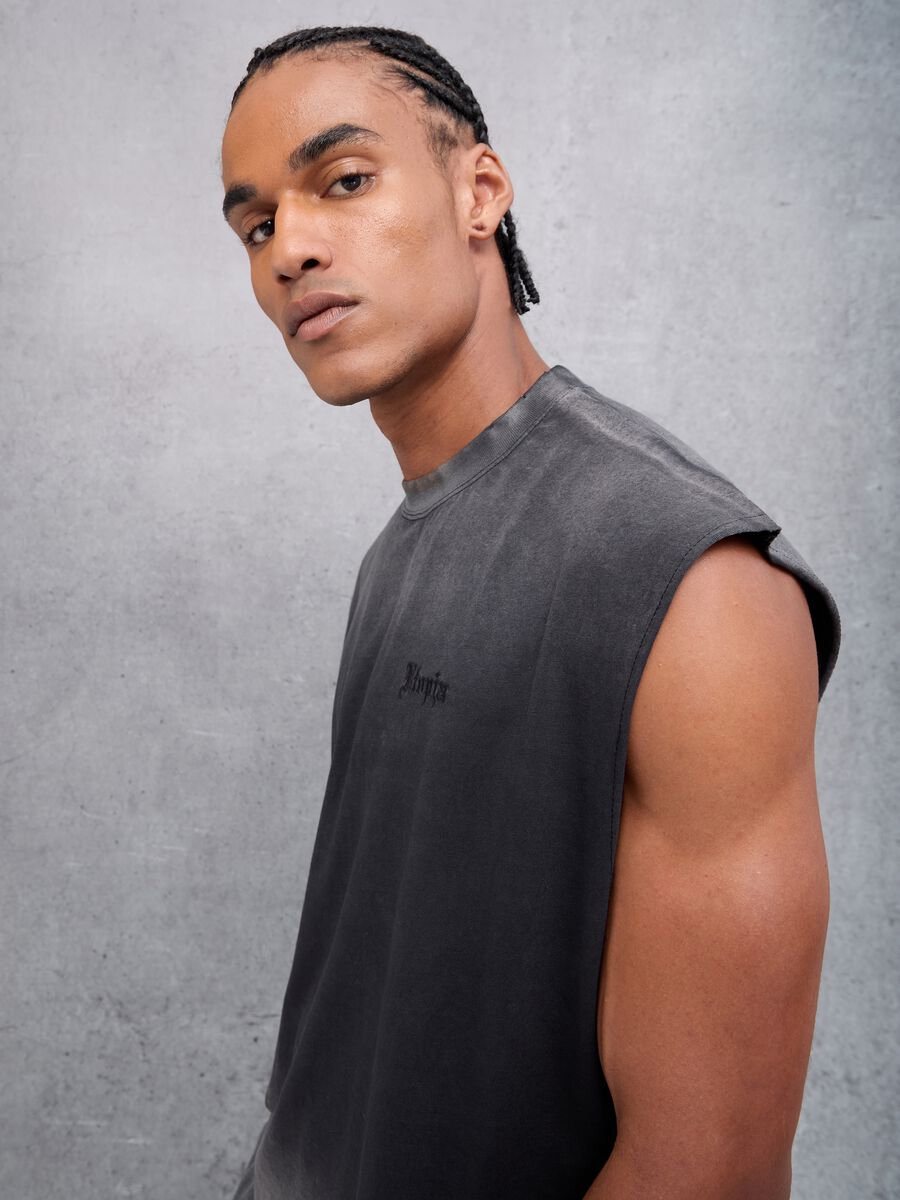 Sunfaded Distressed Tank Top Vintage Black_3