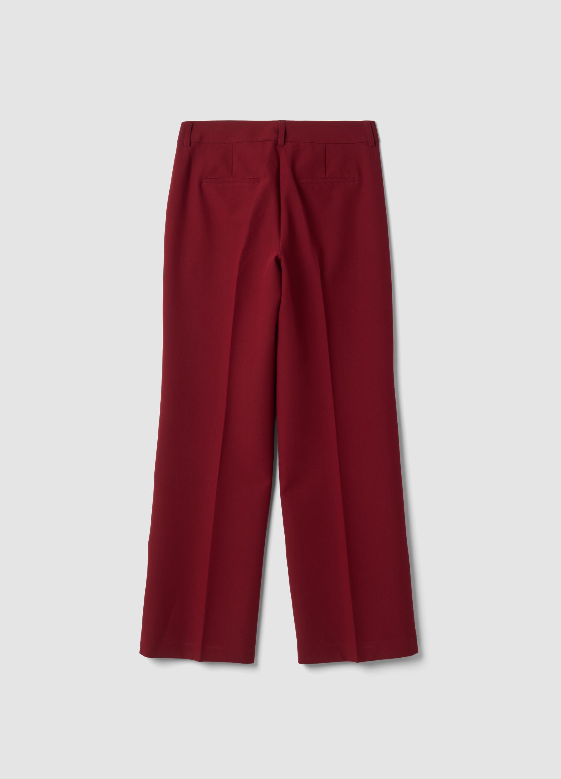 Red wide-leg formal trousers in stretch viscose blend