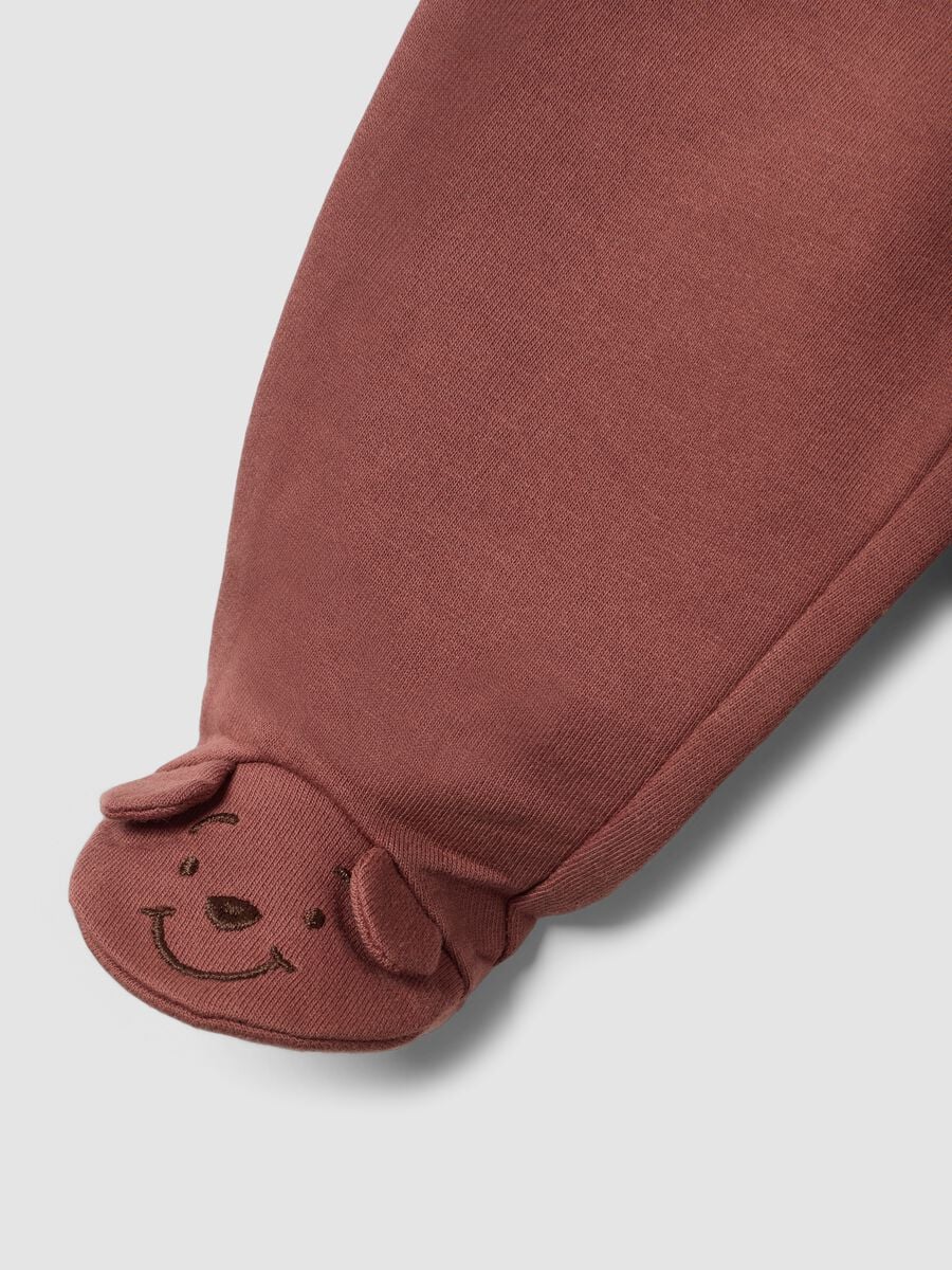 Set pigiama marrone in puro cotone organico con stampa Winnie The Pooh_2