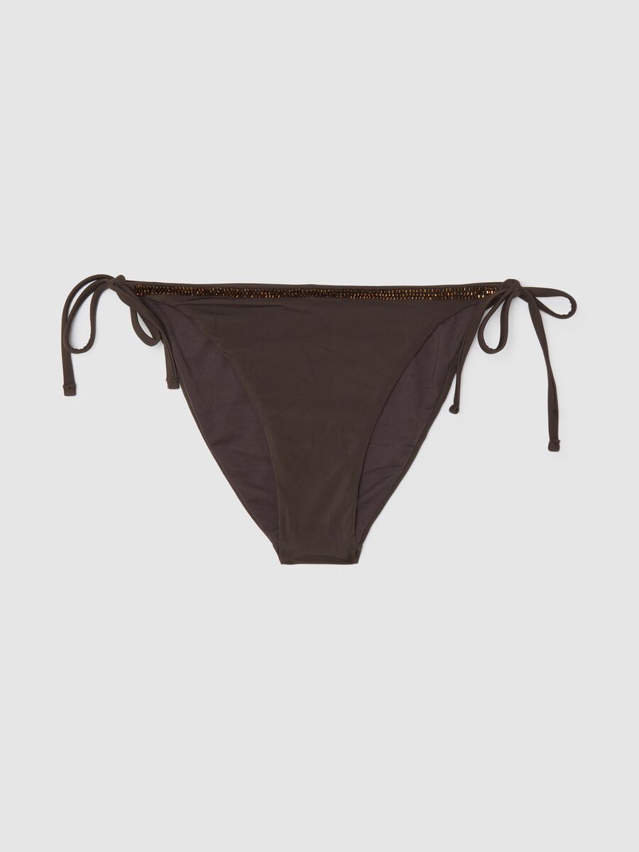 Women's brown stretch fabric bikini brief_0