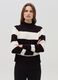 Striped knit top with mock neck_0