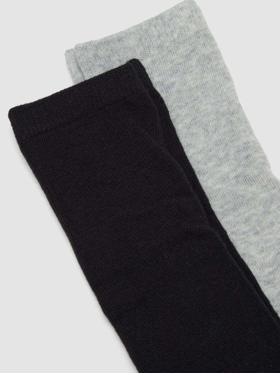 Tripack di calze lunghe blu in cotone organico elasticizzato_1