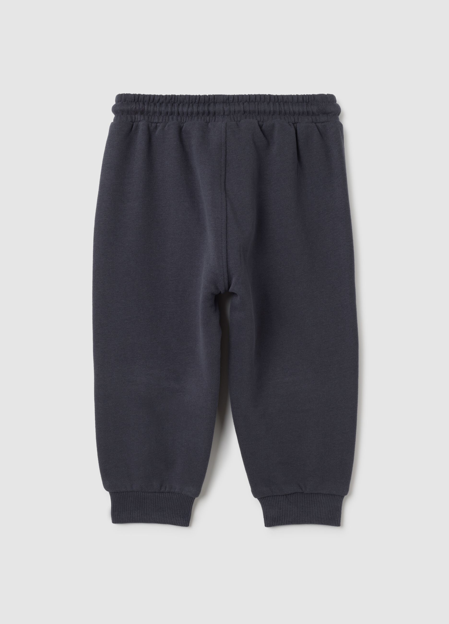 Children's regular fit black pure cotton trousers
