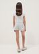 Grey cotton-blend shorts with elasticated waist for girls, comfy fit_1