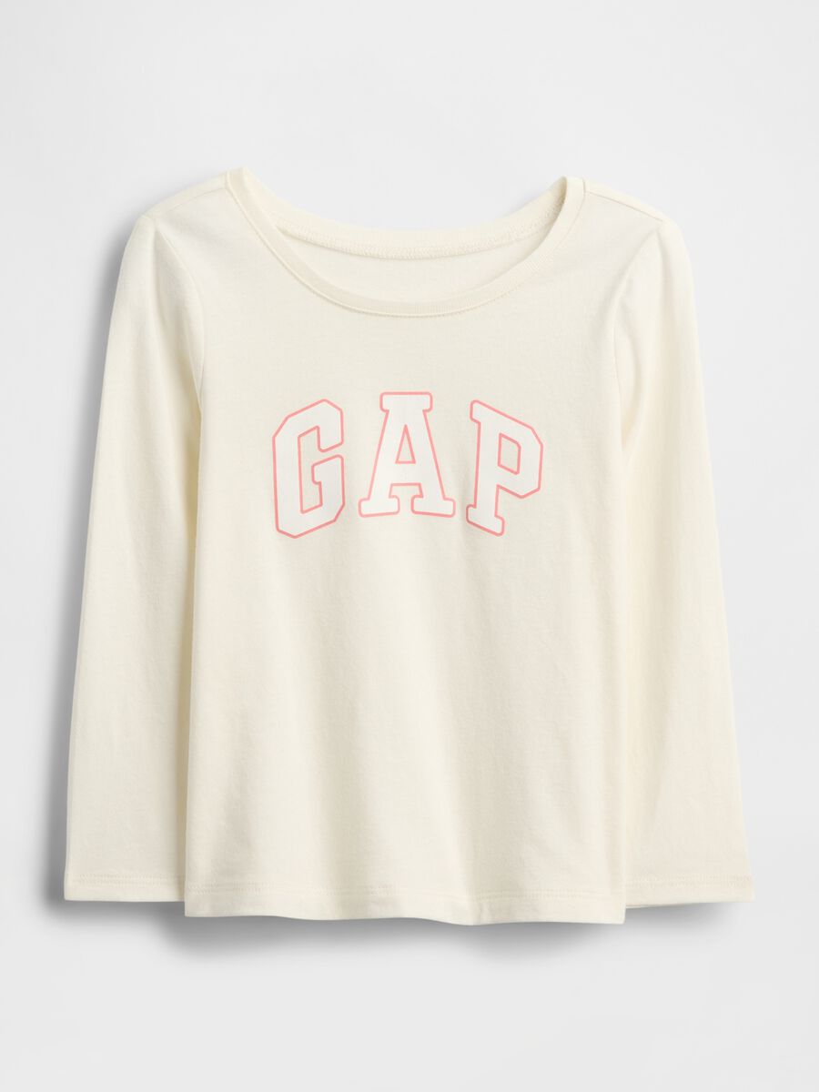 White Long Sleeve Cotton Top_0
