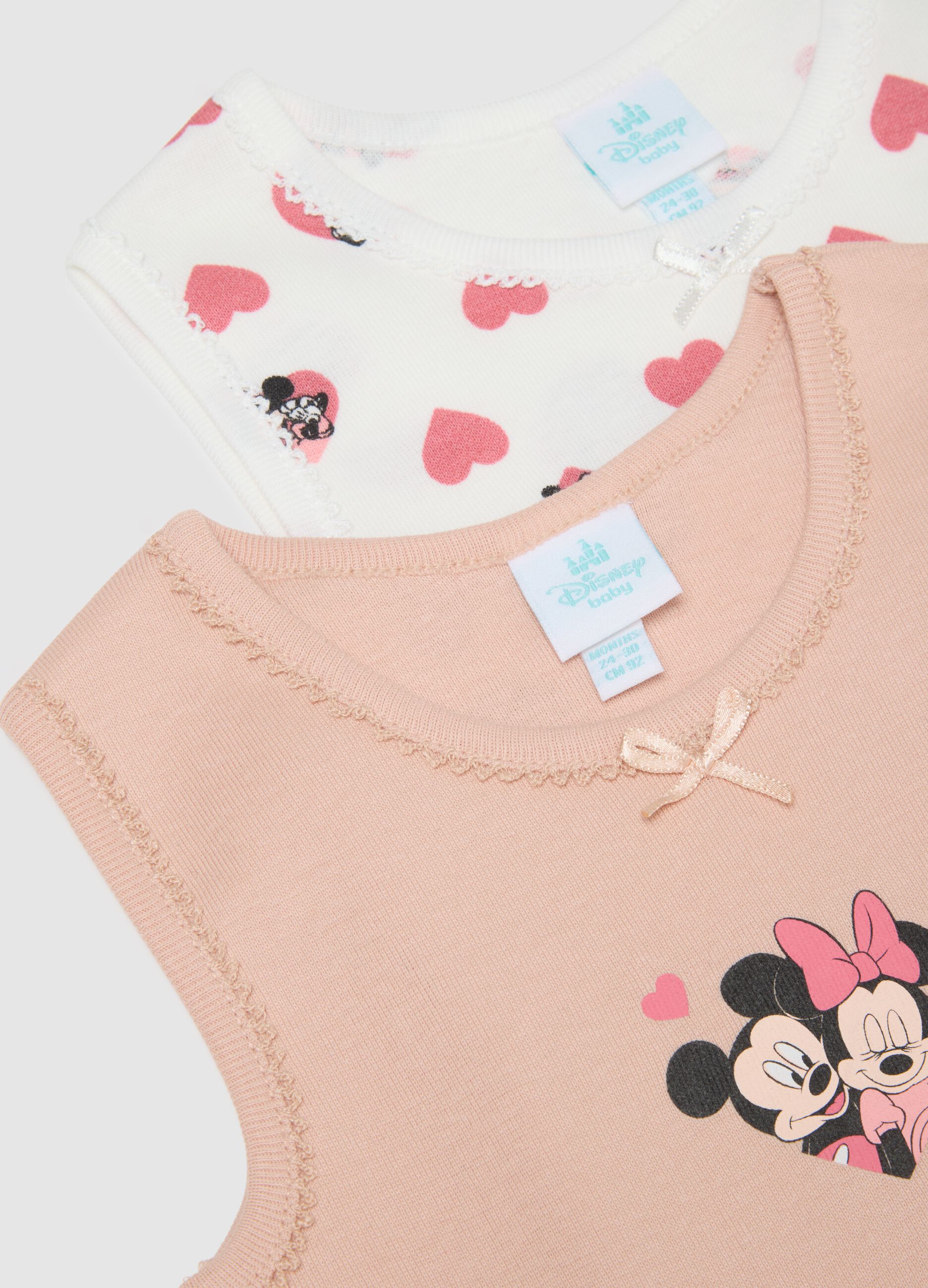 Bipack di canottiere da bambina in puro cotone multicolor