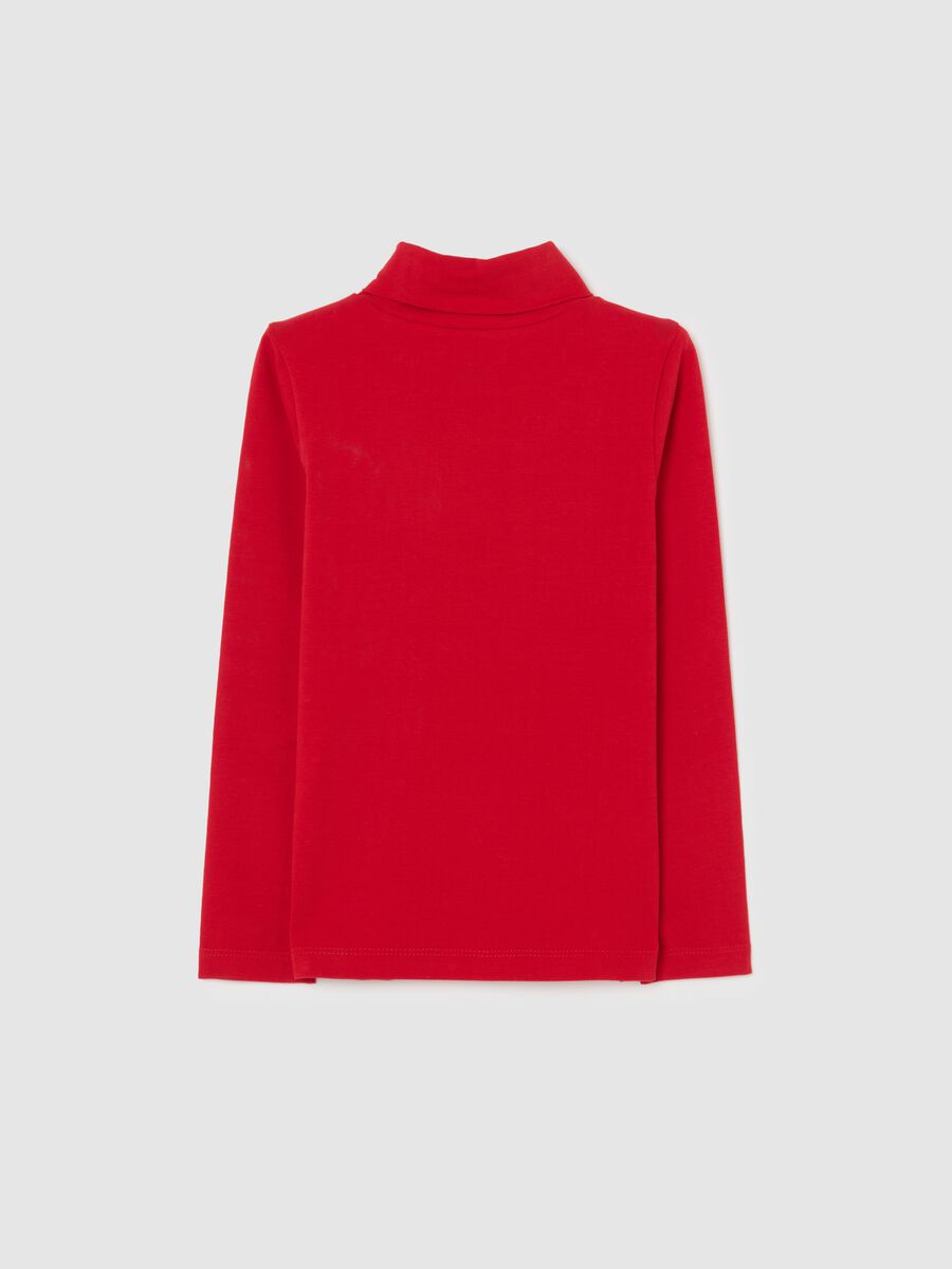 Girls' Red Regular Fit Stretch Cotton T-Shirt_1