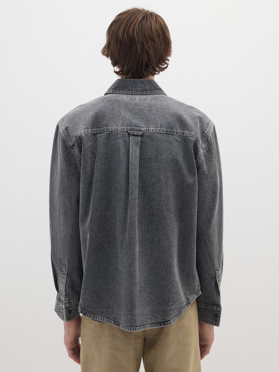Grey pure cotton shirt regular fit_3