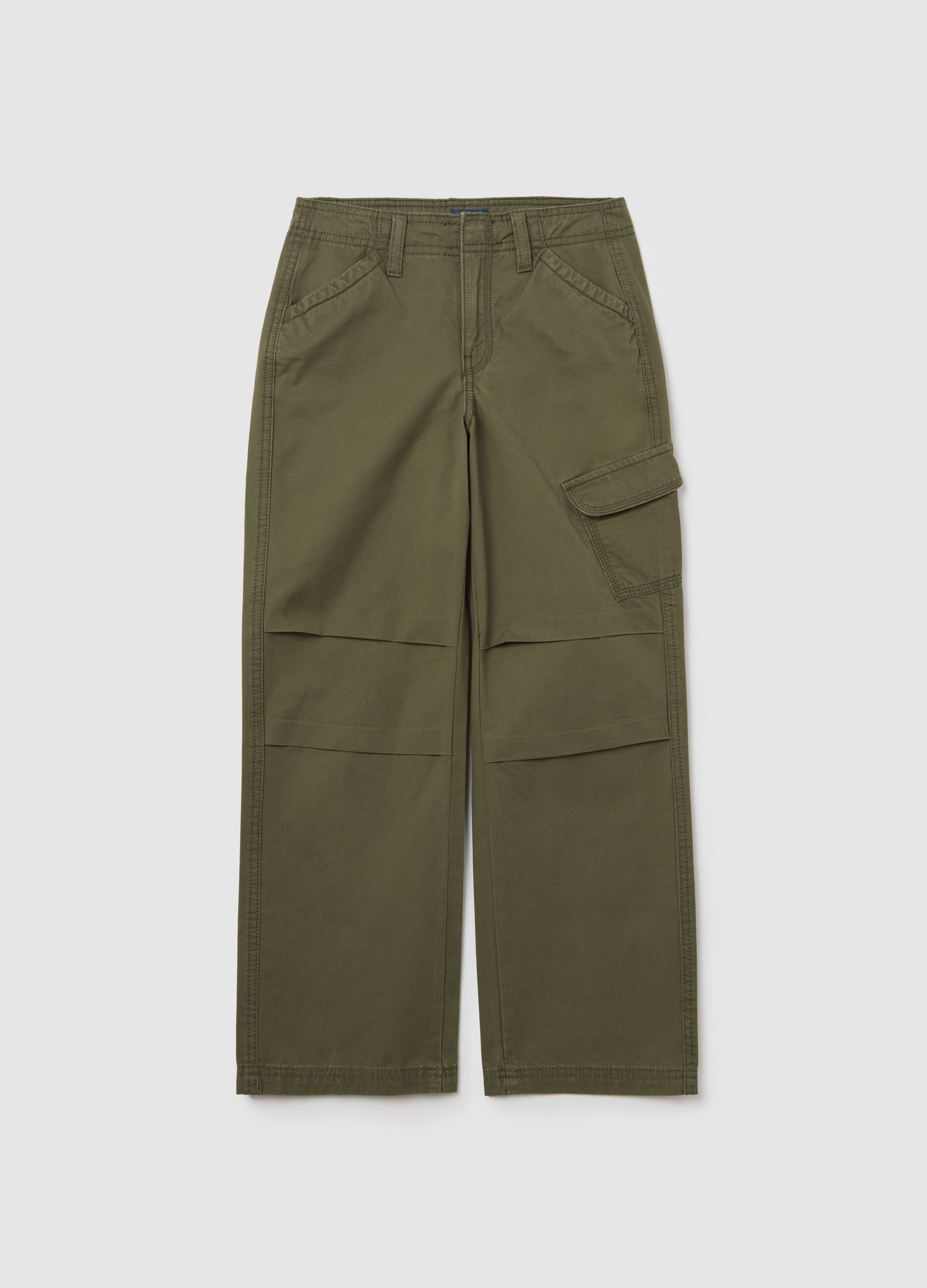 Wide-leg cargo trousers in cotton