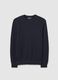 Blue Cotton Blend Regular Fit Jumper_4