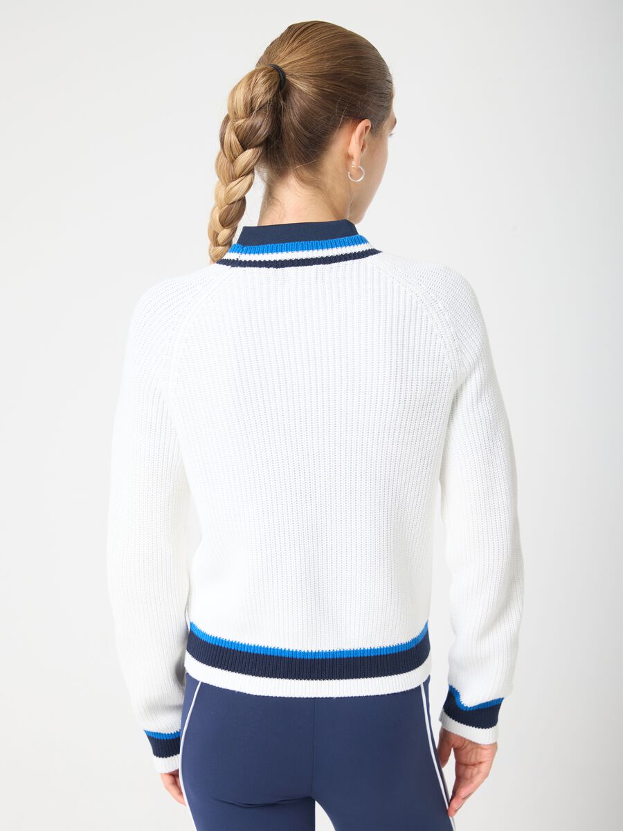 Maglione bianco sportivo in misto cotone ALTAVIA COURT_2