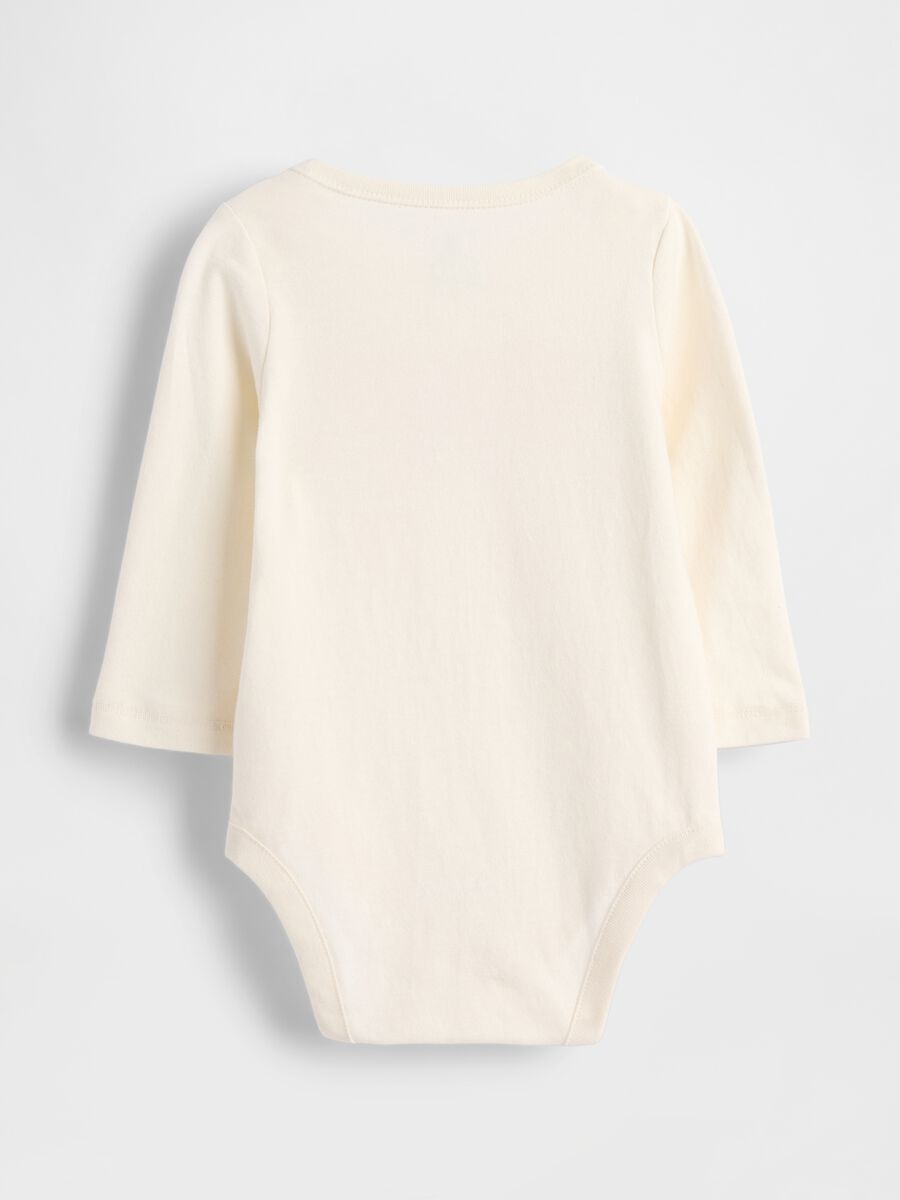 White cotton bodysuit with pink bow_1