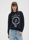 Black pure cotton regular fit sweatshirt with print_1
