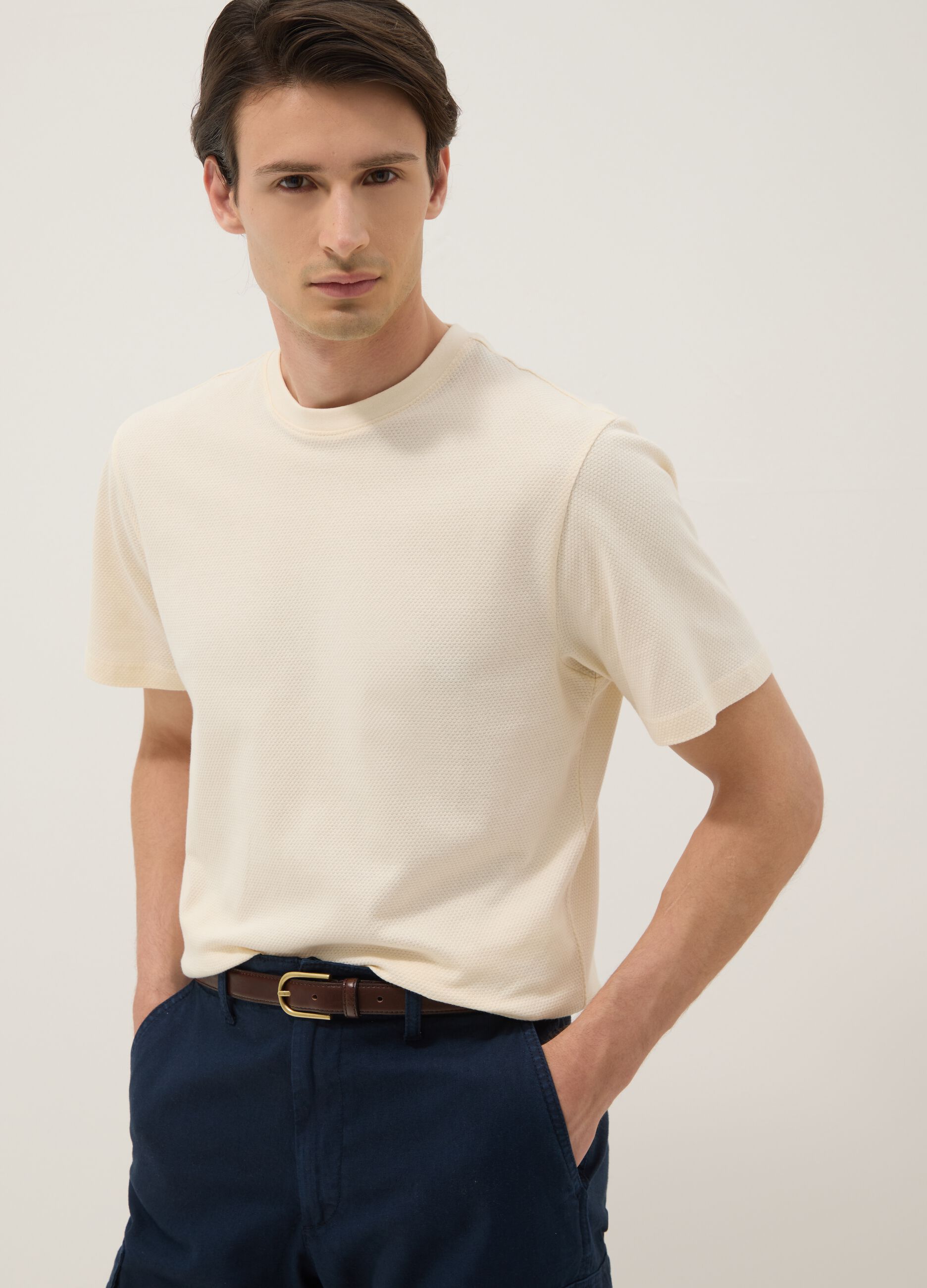 White short-sleeve pure cotton T-shirt