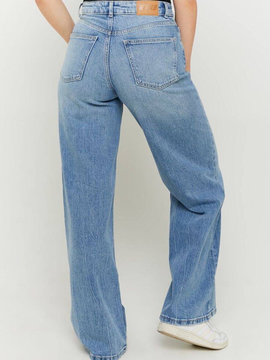 Pantaloni in cotone denim blu regular fit_3