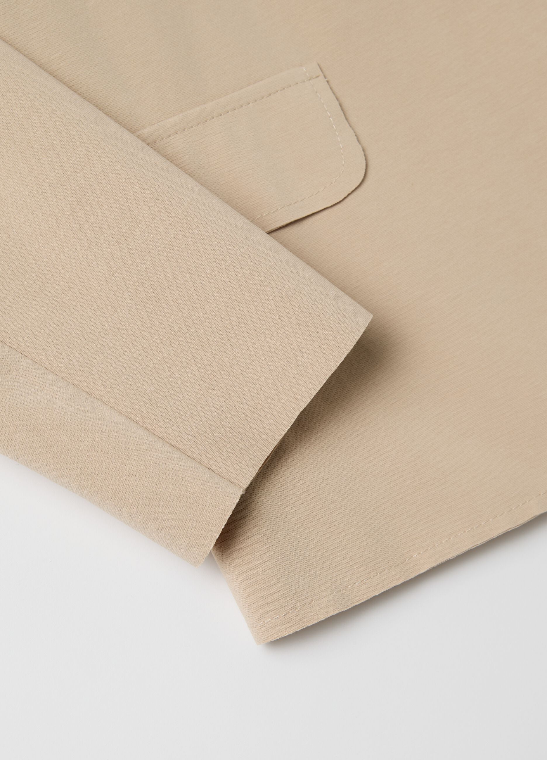 Beige stretch single-breasted blazer