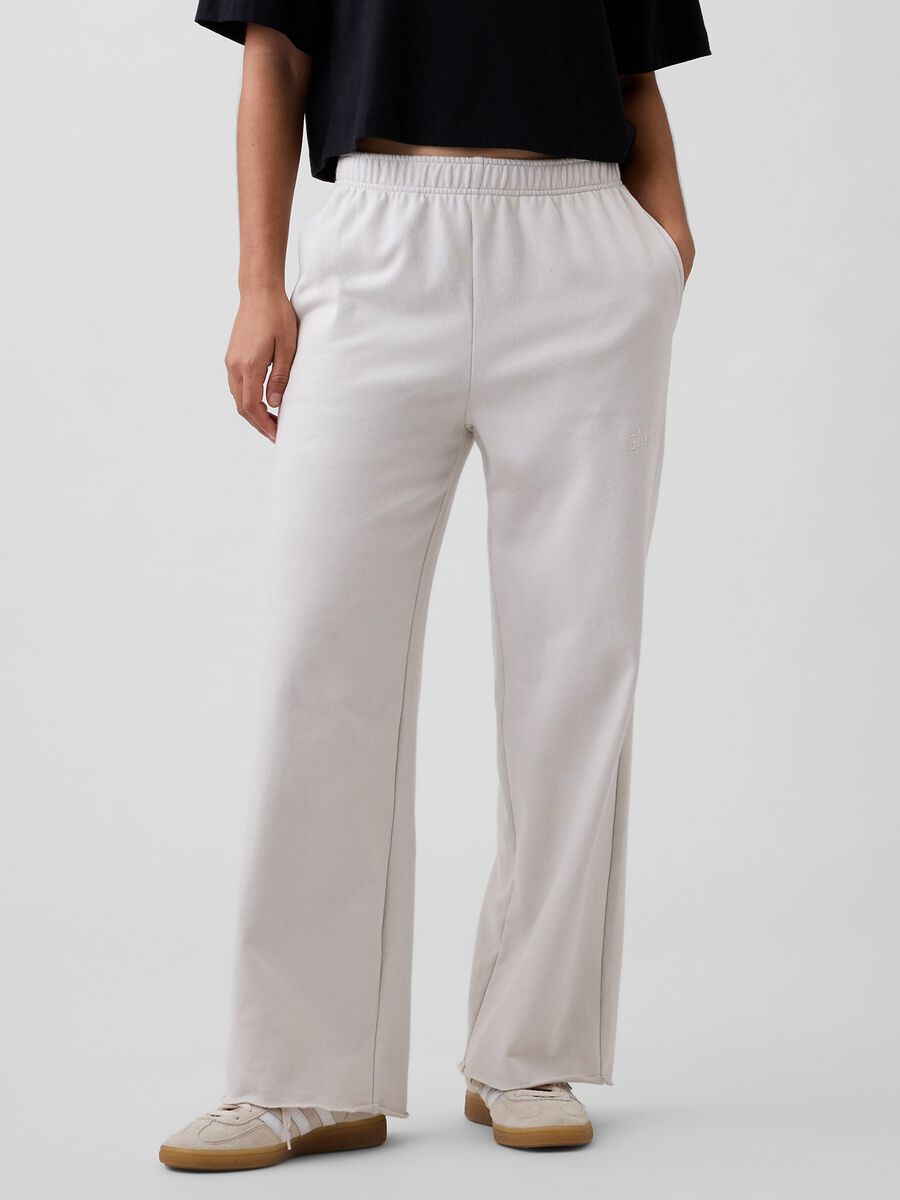 Wide-leg cotton-blend trousers_1
