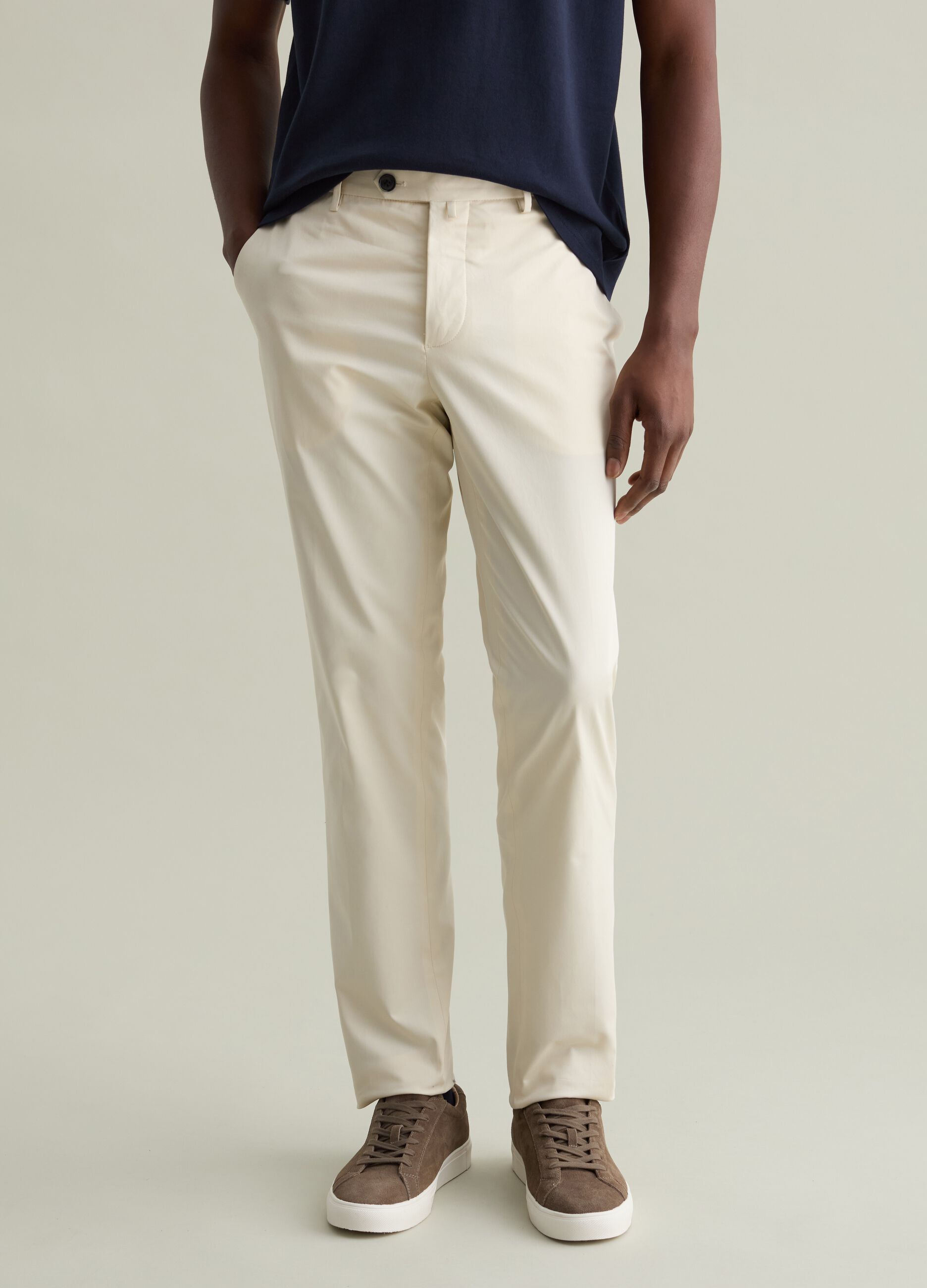 Stretch cotton chino trousers