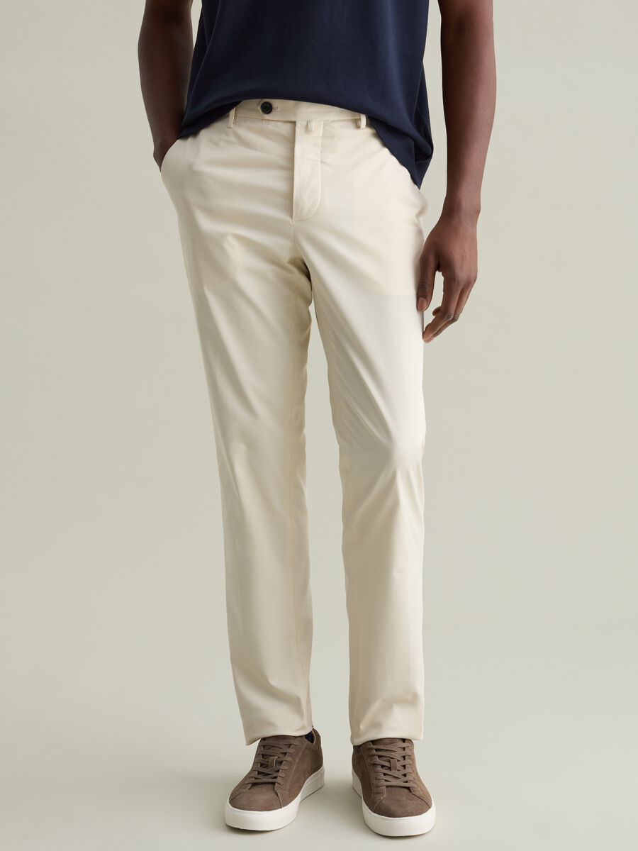Stretch cotton chino trousers_1