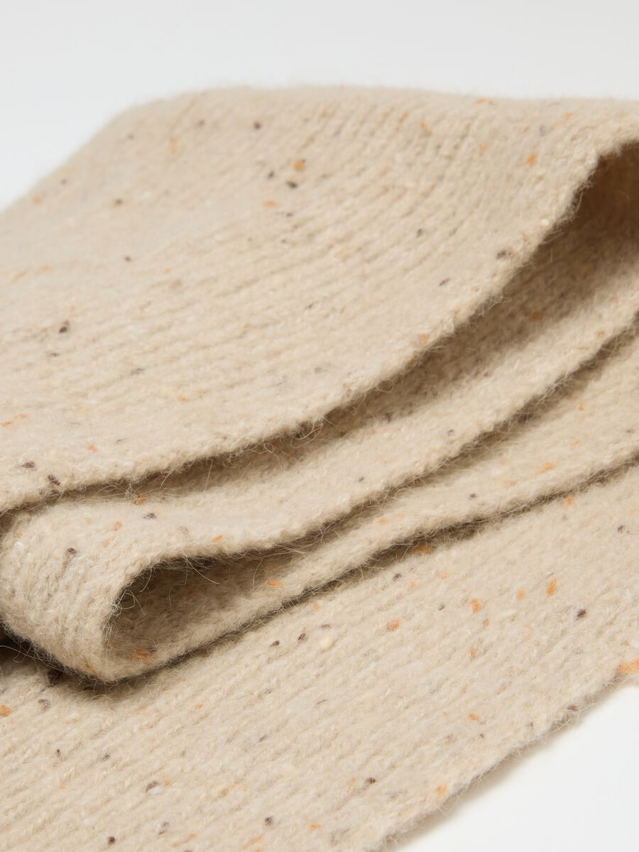 Beige Wool Blend Scarf_2