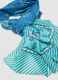 Light blue pure cotton scarf with floral print_1
