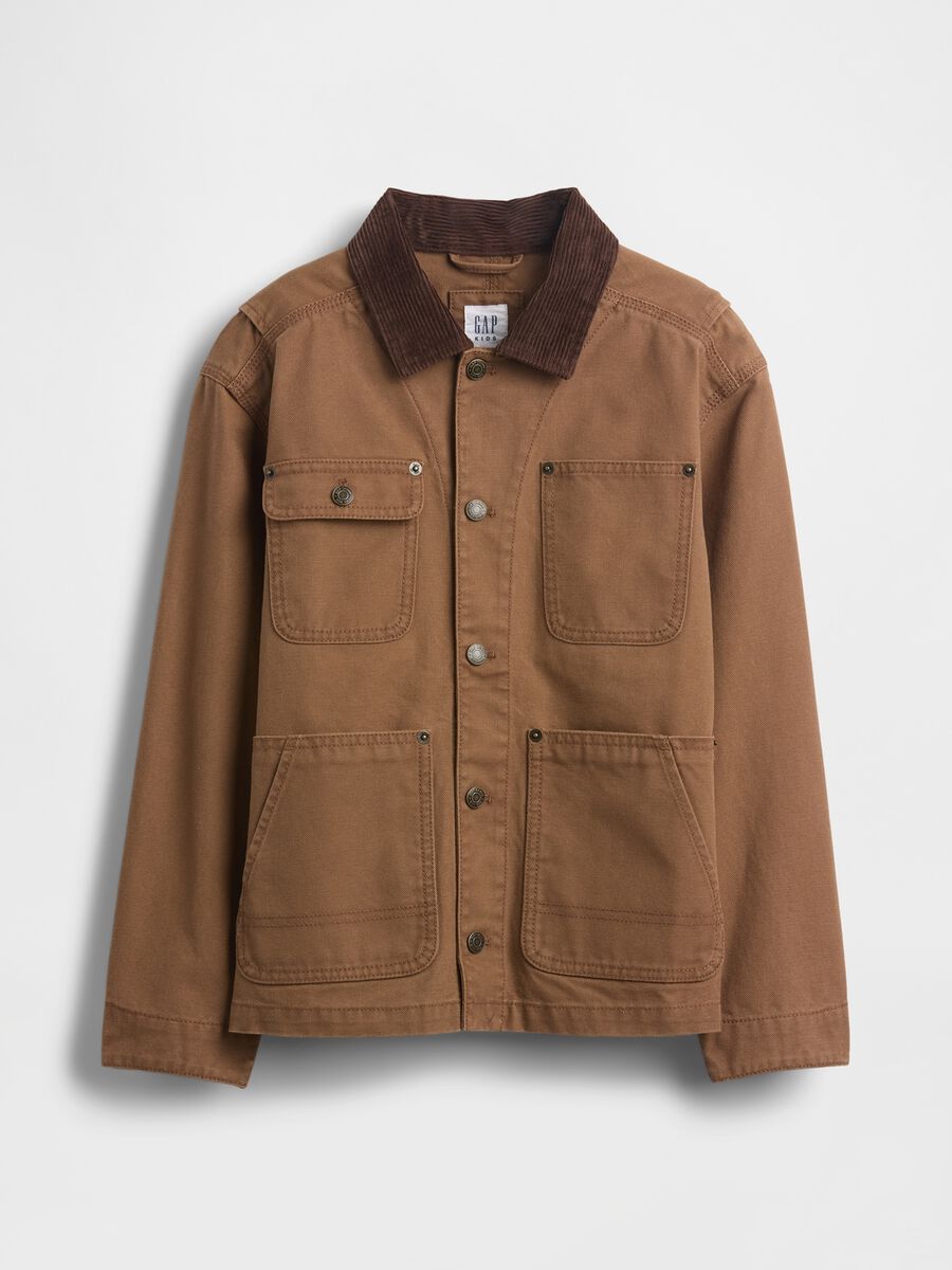 Brown Cotton Jacket for Boys_3