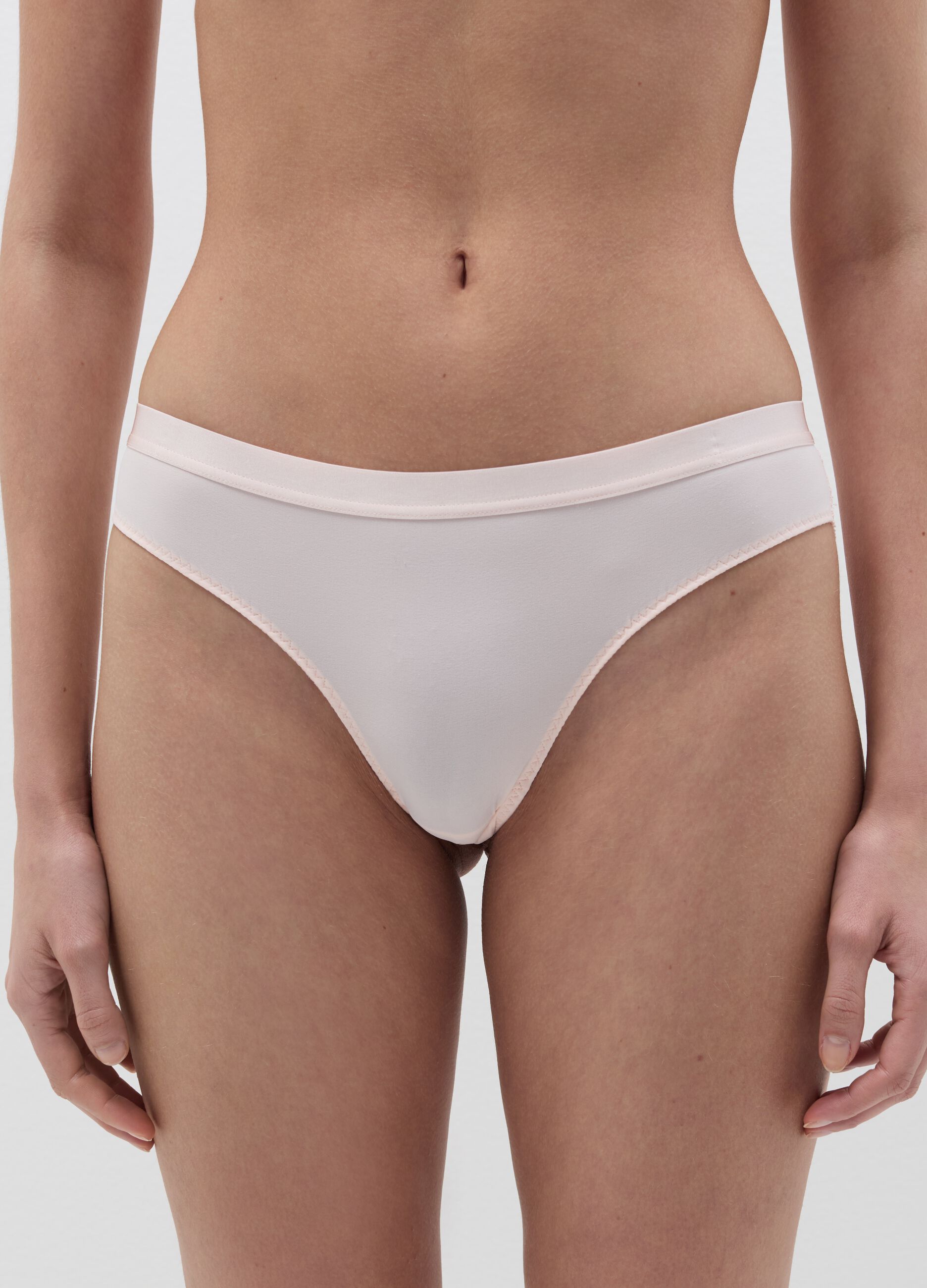Microfibre Brazilian-cut briefs with lace back
