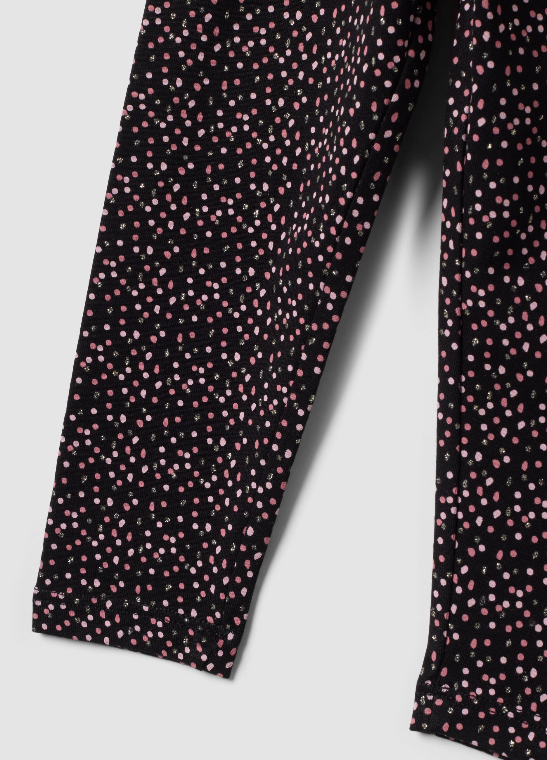 Leggings neri in cotone organico elasticizzato slim fit per bimba