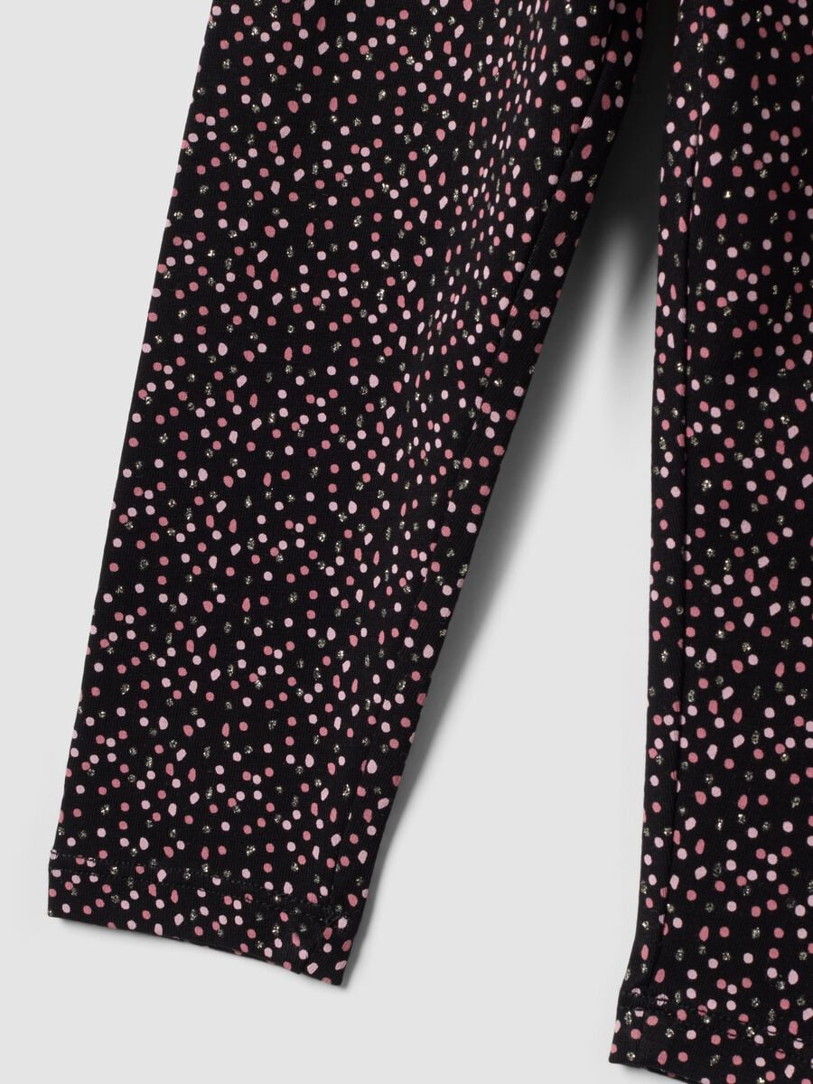 Girls&rsquo; black slim-fit leggings in stretchy organic cotton_3